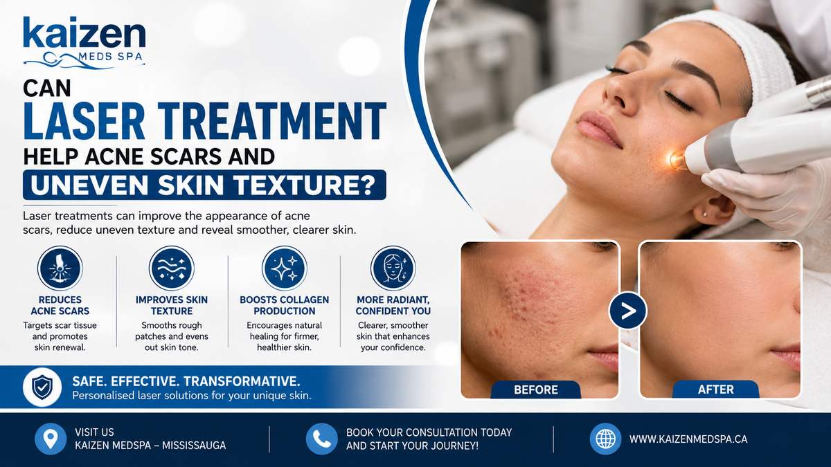 Laser acne treatment for acne scars and uneven skin texture at Kaizen Medspa.